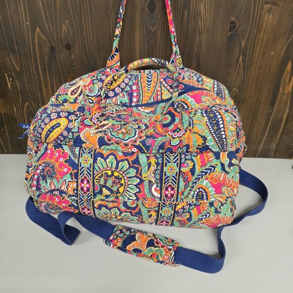 Vera Bradley Handbags - Vera Bradley Grand Traveler Venetian Print Blue Orange Red Paisley